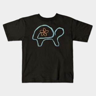 Tropical Plumeria Tortoise Kids T-Shirt